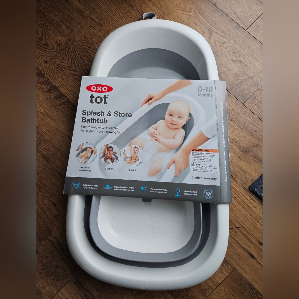 OXO Tot Splash & Store Bathtub, Gray
